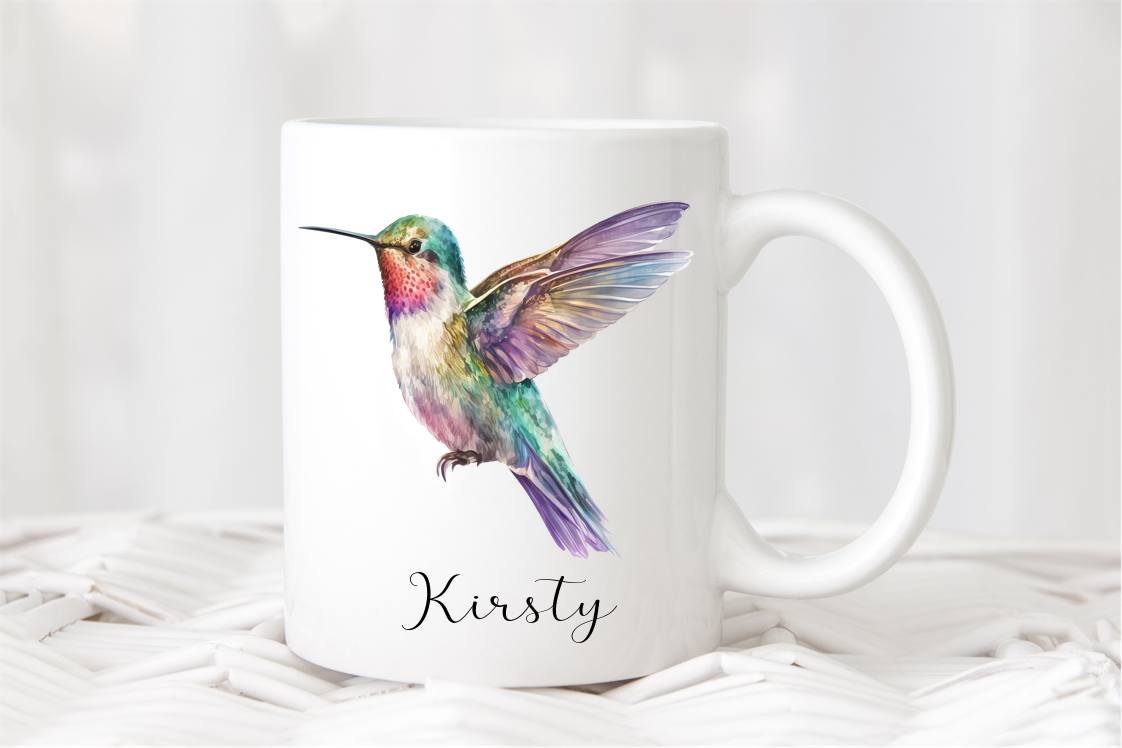 Hummingbird Mug, Personalised Hummingbird Mug, Hummingbird Gift, Name Mug, Gift For Mum, Bird Lover Gift, Bird Mug, Bird Name Mug