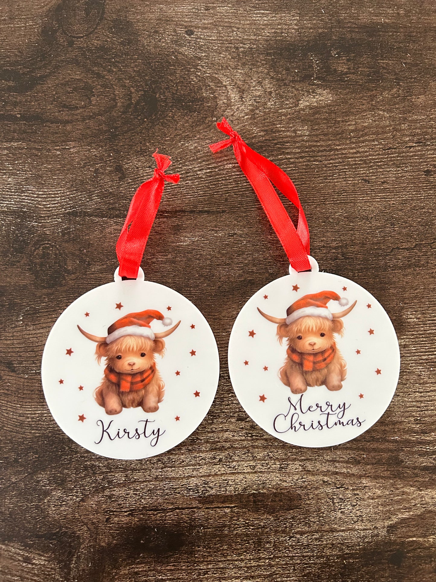Highland Cow Christmas Decoration