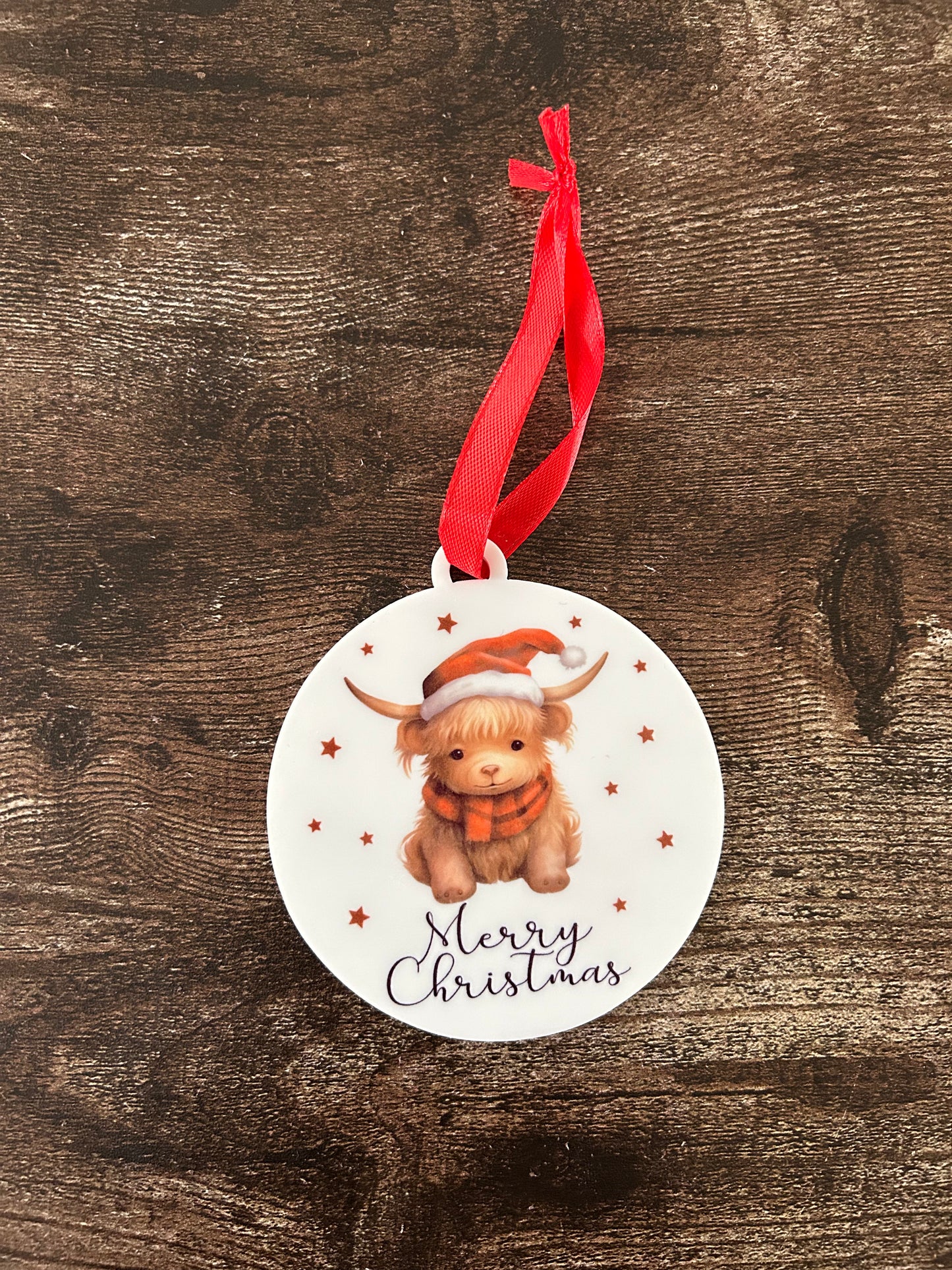 Highland Cow Christmas Decoration