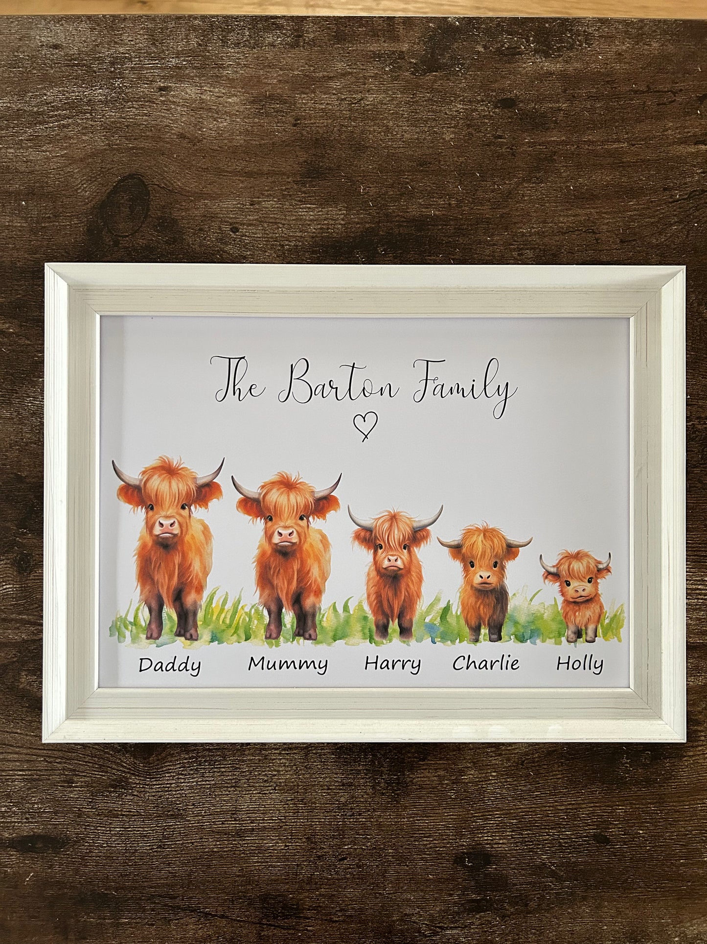 Highland Cow Family Print