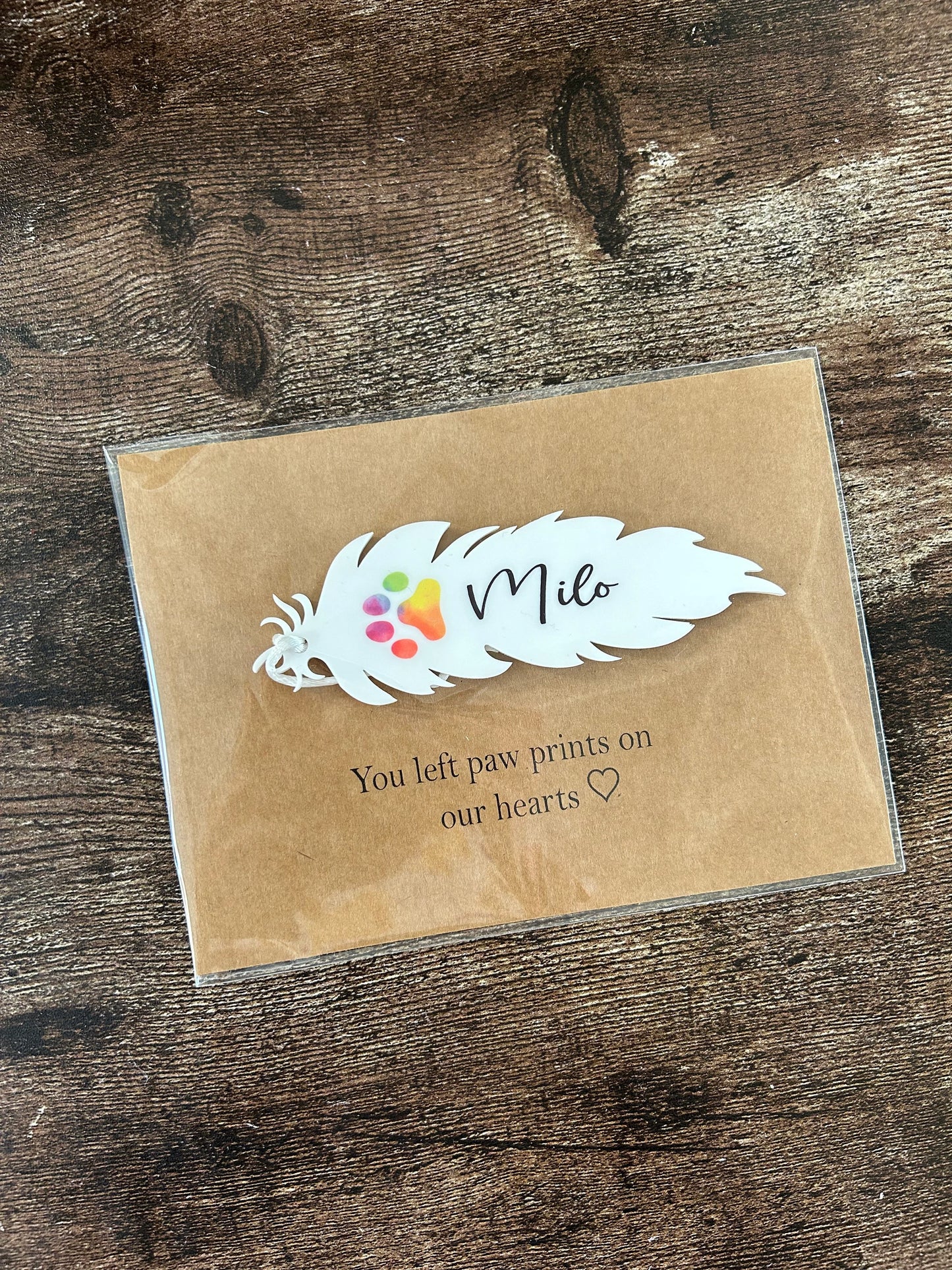 Pet Memorial Gift, Pet Remembrance Keepsake, Personalised Pet Memorial Gift, Rainbow Bridge, Pet Sympathy Gift, Remembrance Feather,
