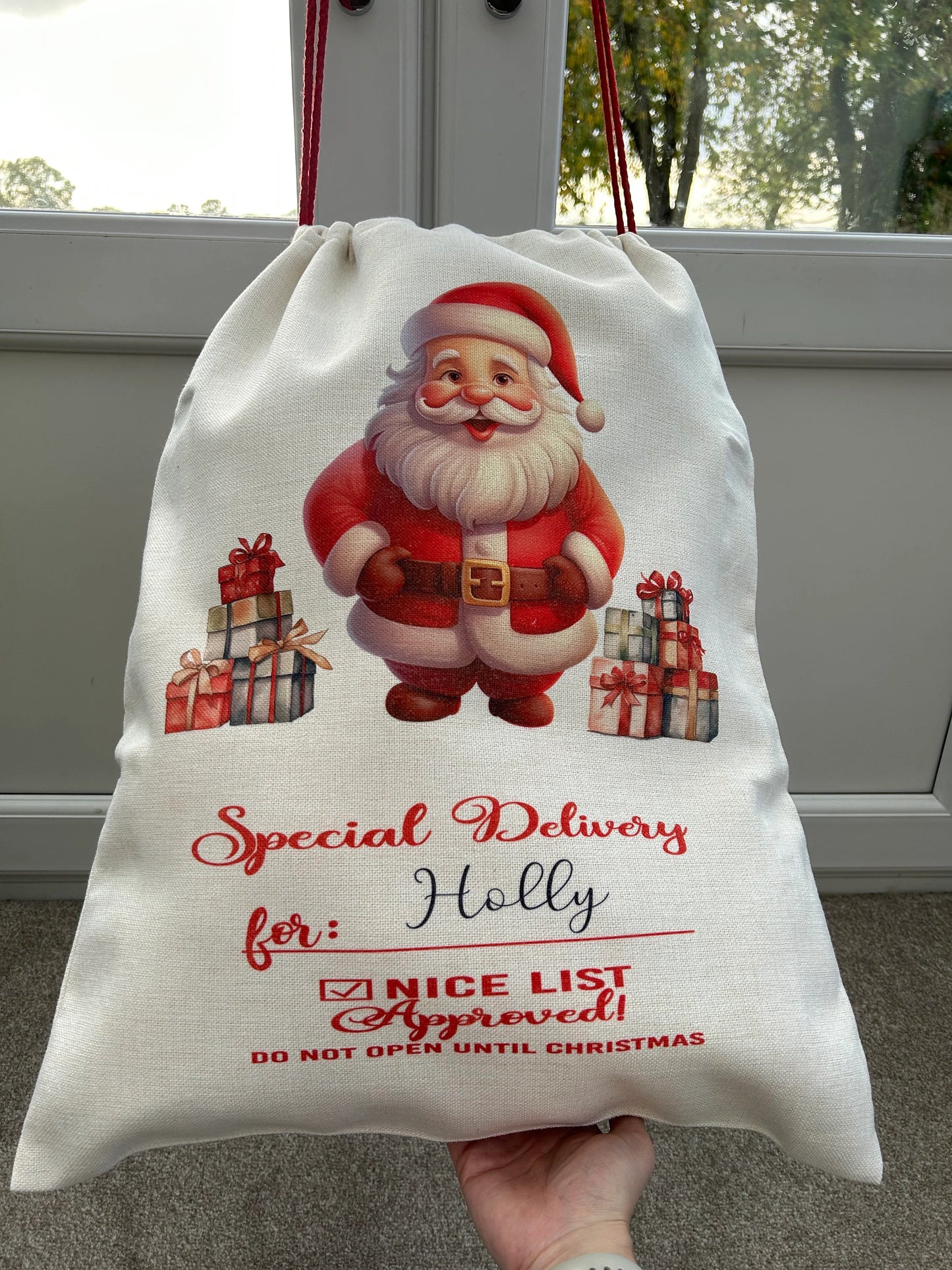Personalised Santa Sack, Santa Sack, Custom Santa Sack, Personalised Gift Sack, Large Santa Sack, Large Gift Sack, Linen Santa Sack