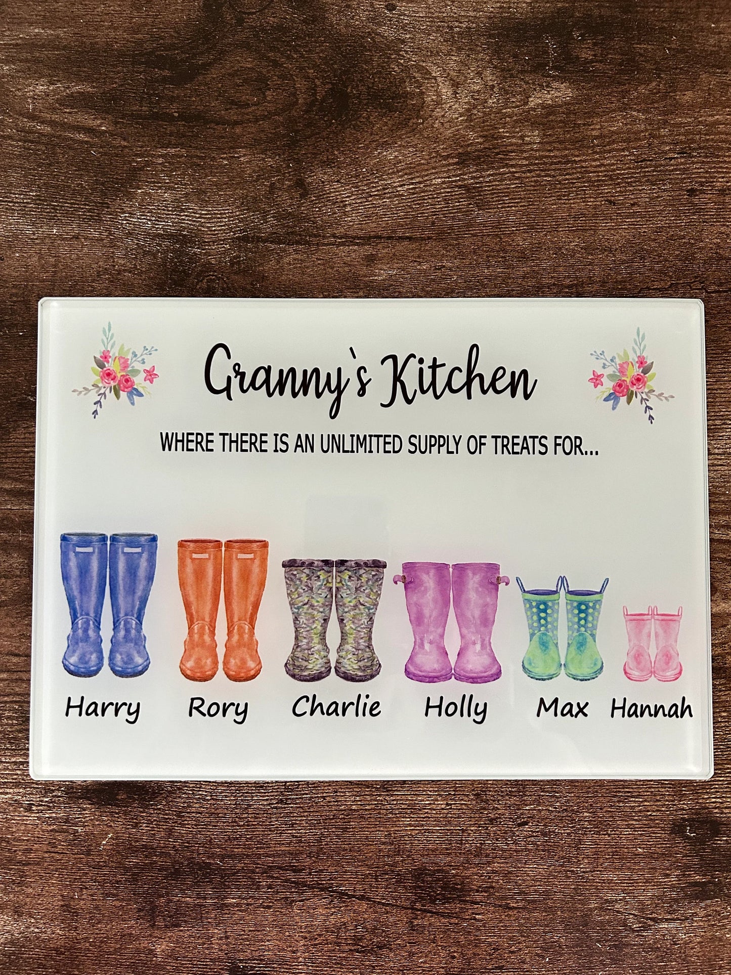 Personalised Chopping Board, Personalised Glass Chopping Board, Mothers Day Gift, Gift For Grandparents, Xmas