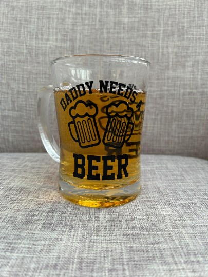 Daddy Pint Glass, Pint Glass For Daddy, Daddy Beer Pint Glass, Beer Glass, Beer Pint Glass
