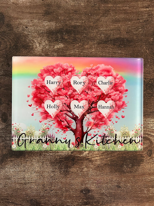 Personalised Chopping Board, Personalised Glass Chopping Board, Mothers Day Gift, Gift For Grandparents, Xmas