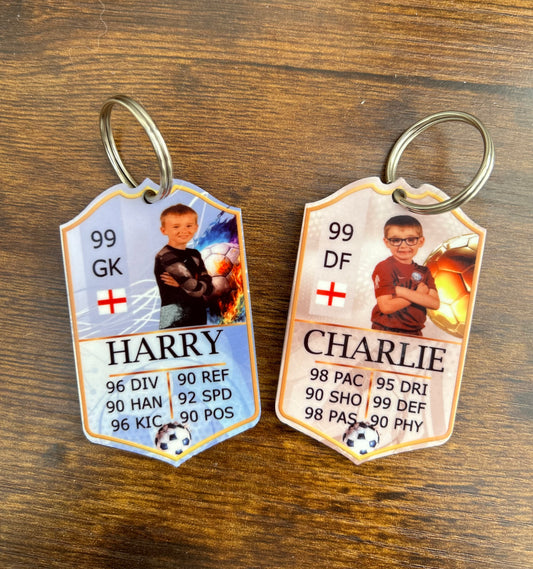 Football Keyring, Football Stats Keyring, Keyring For Kids, Football Stats Card