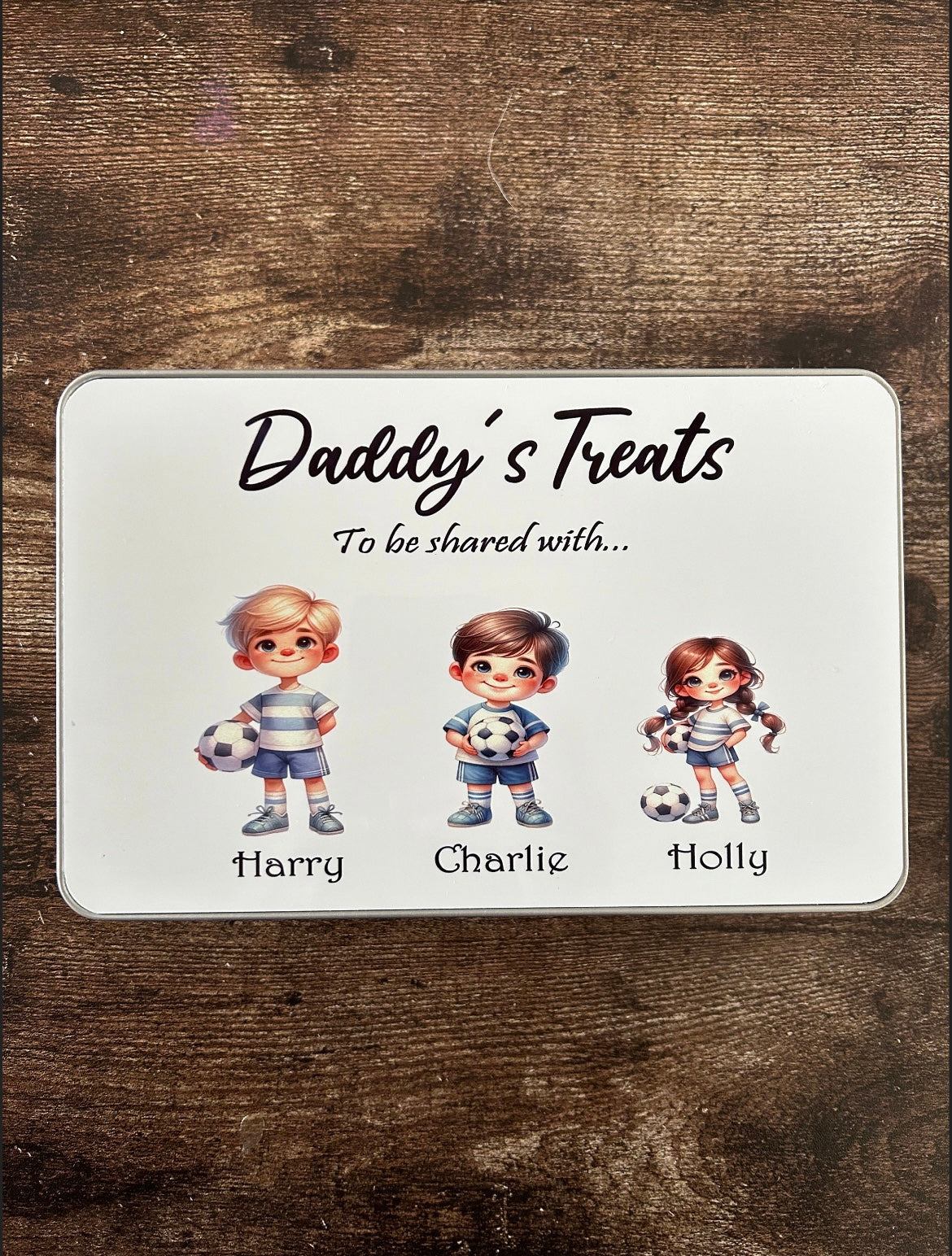 Personalised Football Treats Tin, Fathers Day Gift, Treat Tin