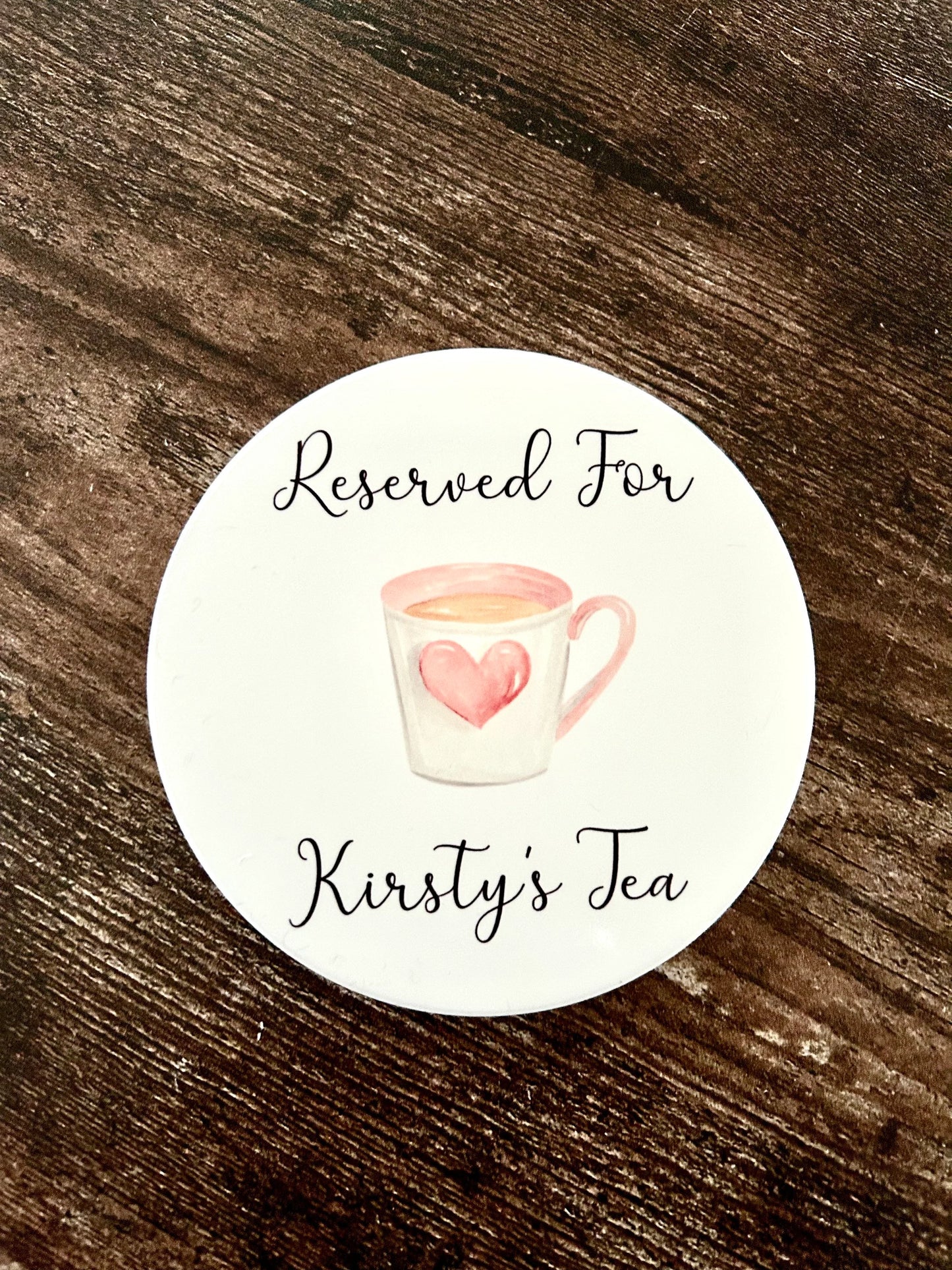 Personalised Ceramic Coaster, Personalised Tea Coaster, Gift For Friend, Tea Coaster, Tea Goes Here, Tea Lover Gift, Tea Lover, Friend Gift,
