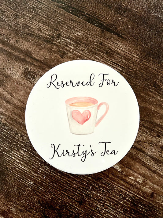 Personalised Ceramic Coaster, Personalised Tea Coaster, Gift For Friend, Tea Coaster, Tea Goes Here, Tea Lover Gift, Tea Lover, Friend Gift,