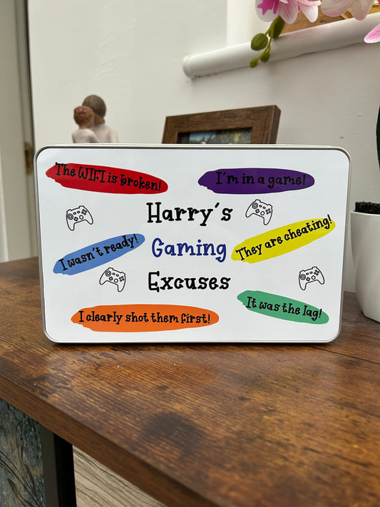 Gaming Snacks Tin, Personalised Gamers Snack Tin, Gamer Gift, Keepsake Gift, Personalised Gamer Gift