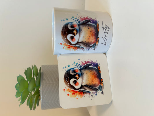 Personalised Penguin Mug, Penguin Mug, Penguin Gift, Personalised Name Mug,
