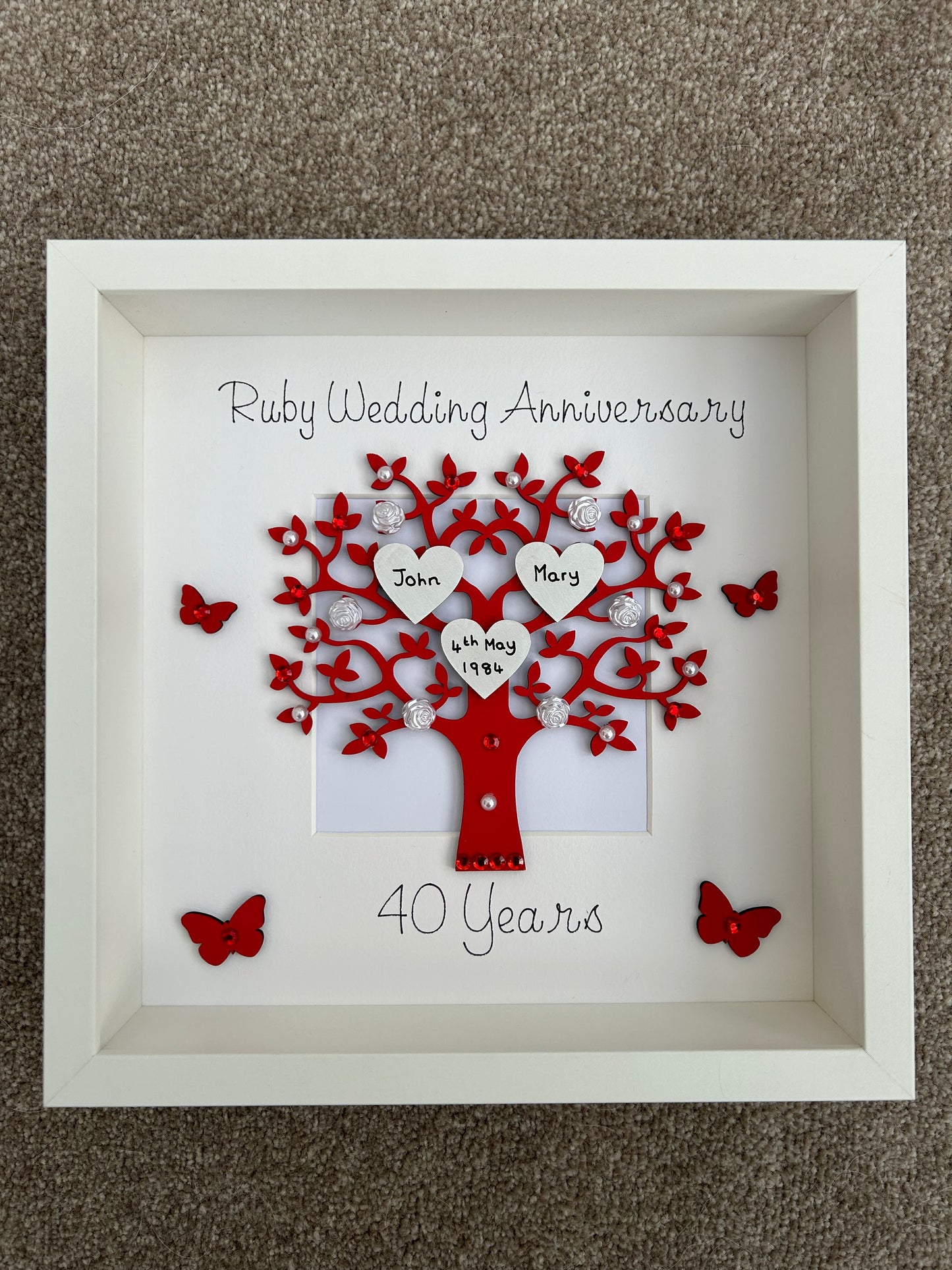 Ruby Wedding Anniversary, 40th Wedding Anniversary, Ruby Anniversary Gift