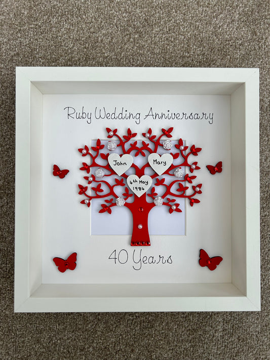 Ruby Wedding Anniversary, 40th Wedding Anniversary, Ruby Anniversary Gift