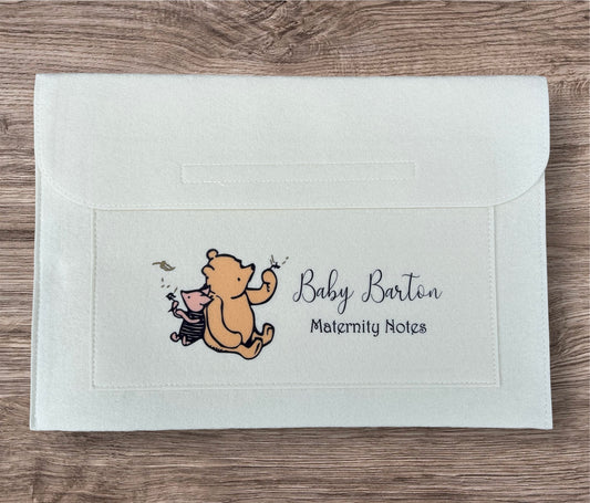 Personalised  A4 Maternity Notes Folder, Personalised A4 Felt Folder, A4 Folder