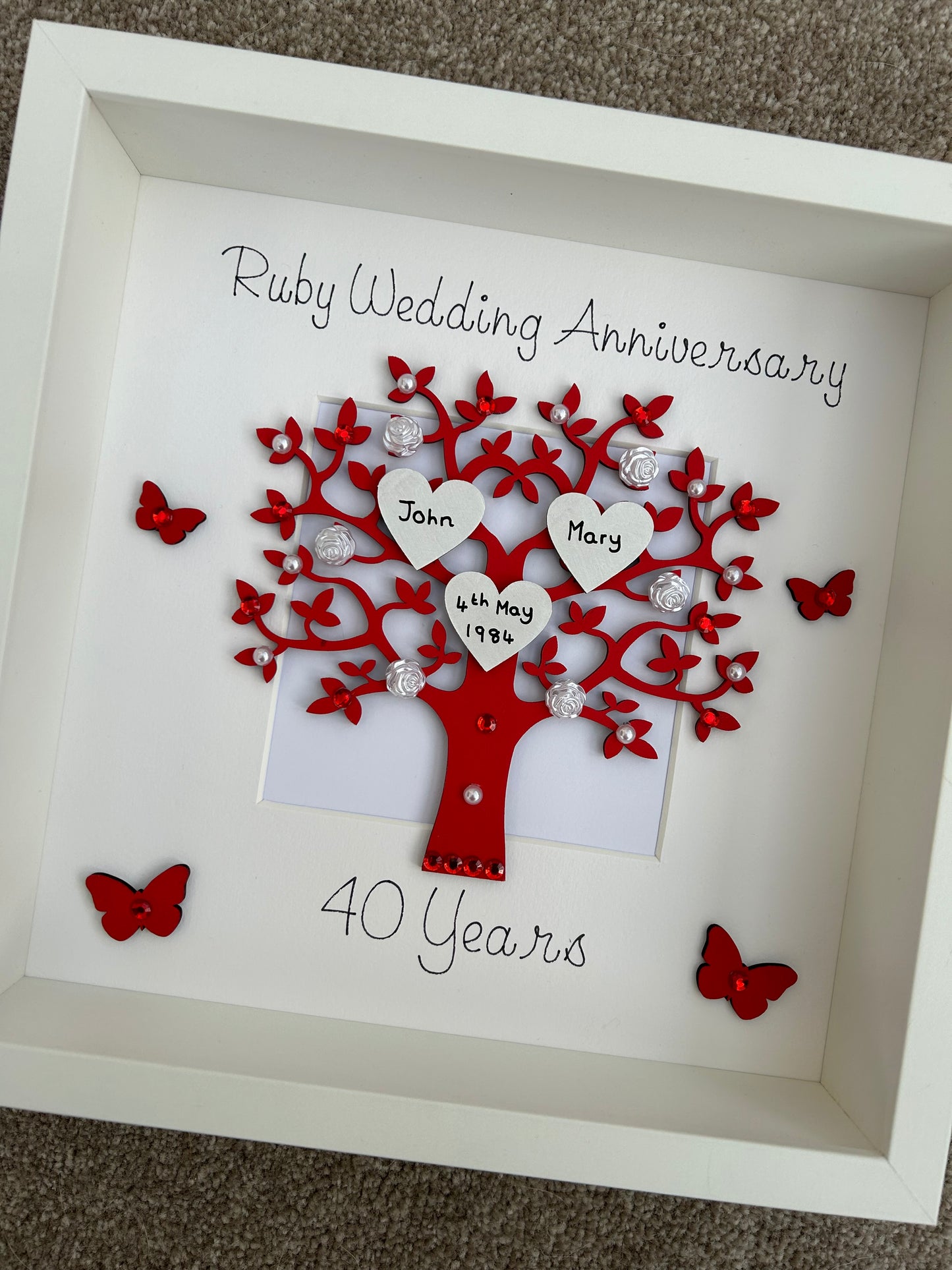 Ruby Wedding Anniversary, 40th Wedding Anniversary, Ruby Anniversary Gift