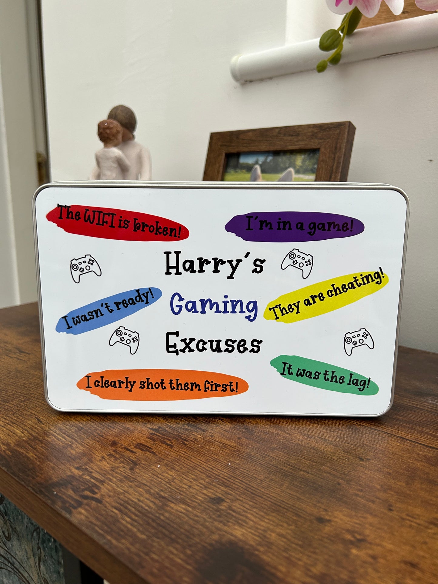 Gaming Snacks Tin, Personalised Gamers Snack Tin, Gamer Gift, Keepsake Gift, Personalised Gamer Gift