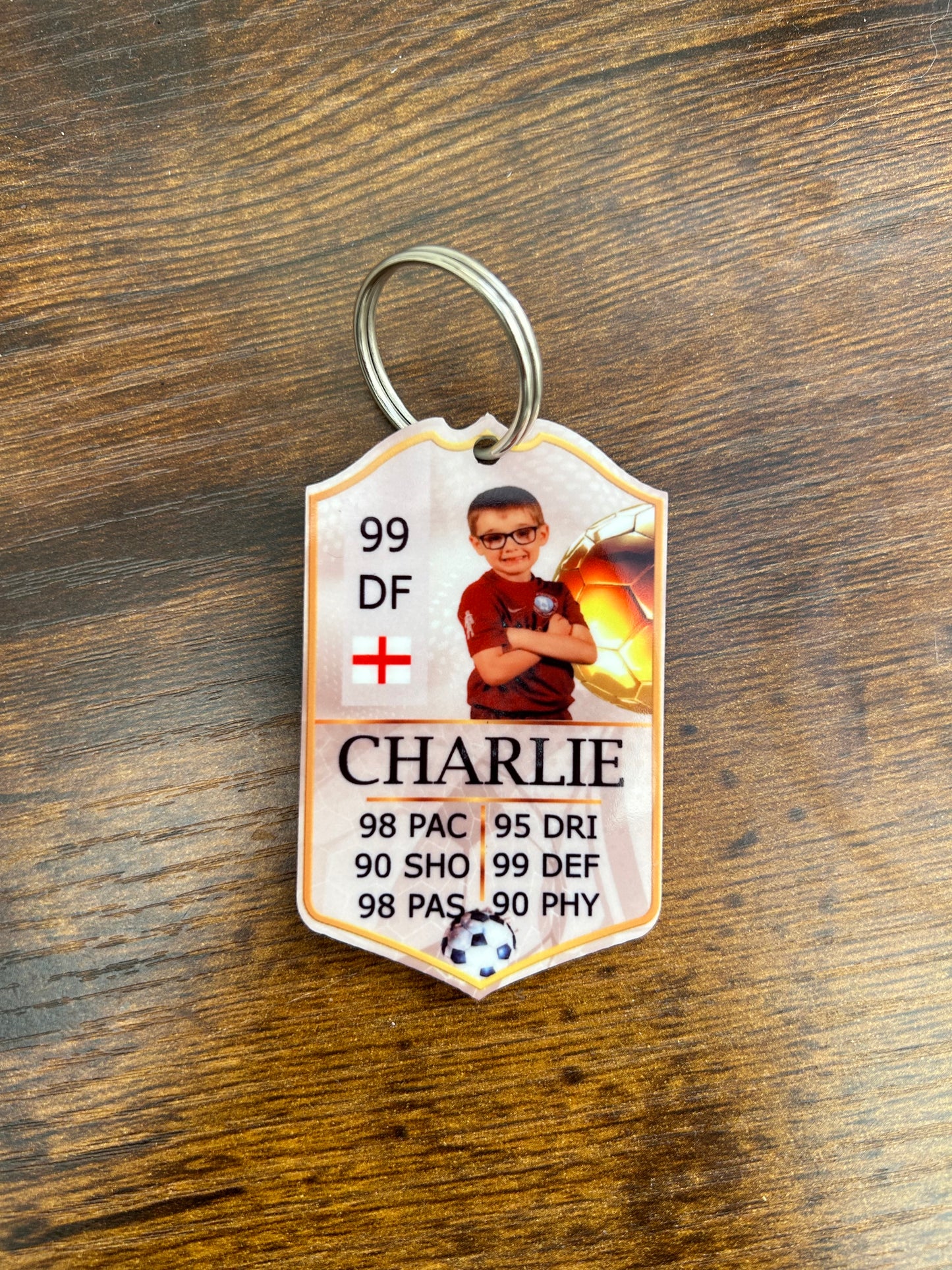 Football Keyring, Football Stats Keyring, Keyring For Kids, Football Stats Card