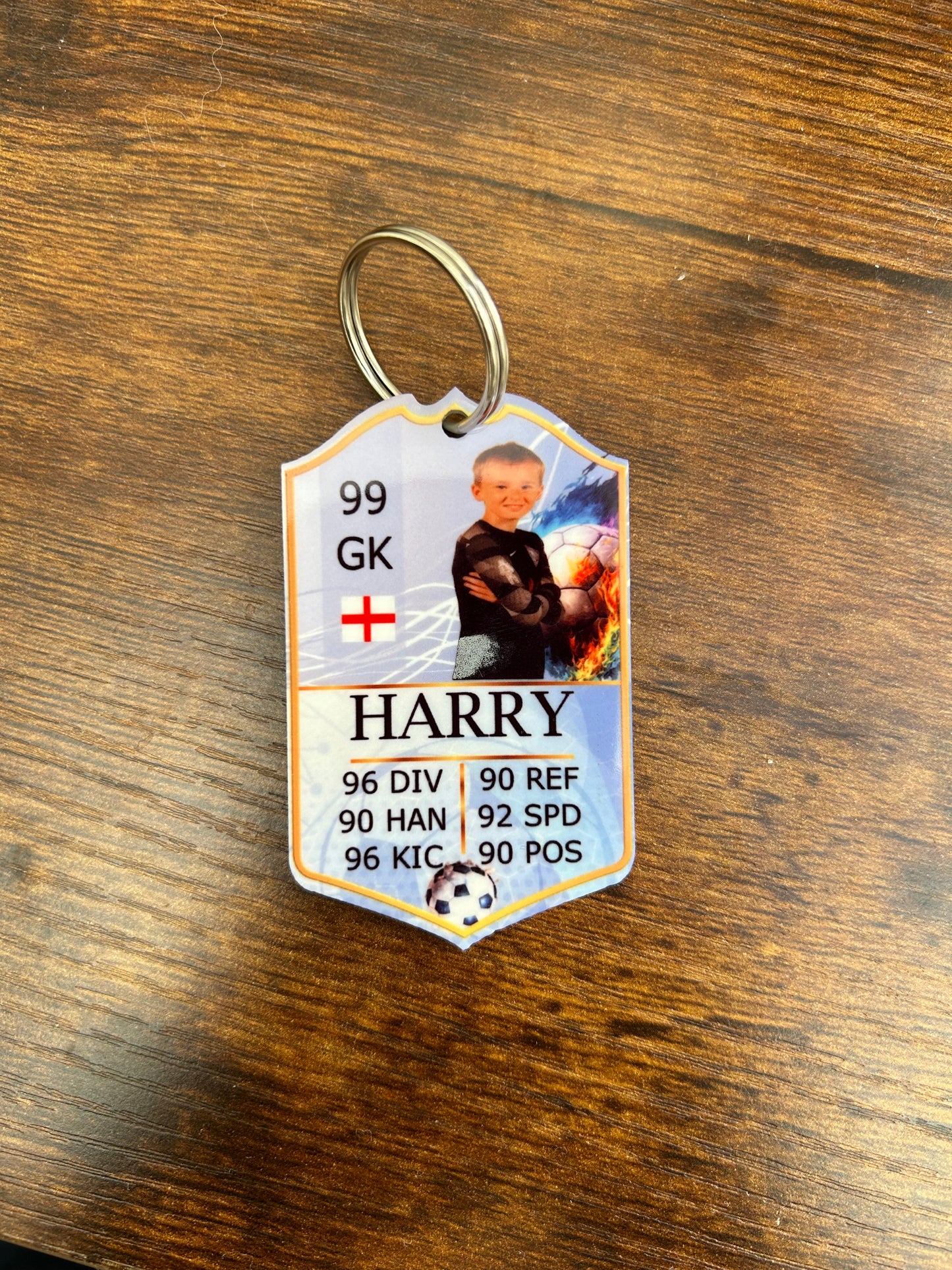 Football Keyring, Football Stats Keyring, Keyring For Kids, Football Stats Card
