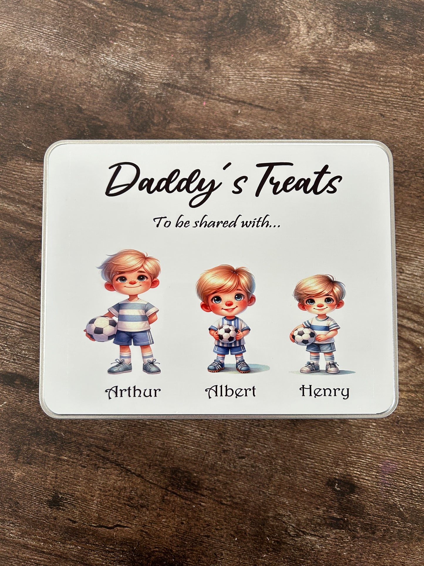 Personalised Football Treats Tin, Fathers Day Gift, Treat Tin