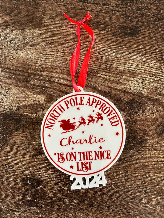 Nice List Christmas Decoration, Christmas Eve Box Filler, Kids Nice List Decoration, Nice List Badge, Christmas Bauble, Nice List Approved