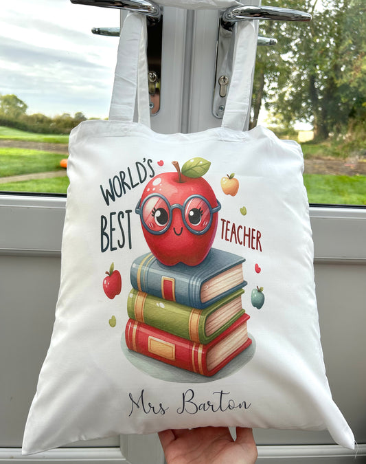 Personalised Worlds Best Teacher Tote Bag