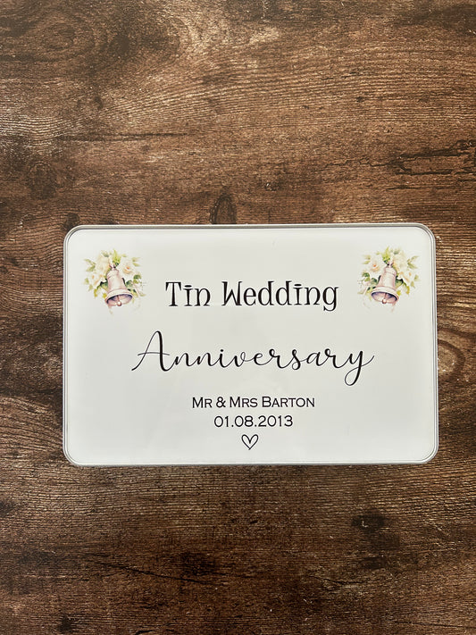 Tin Wedding Anniversary Gift, Tenth Wedding Anniversary Gift
