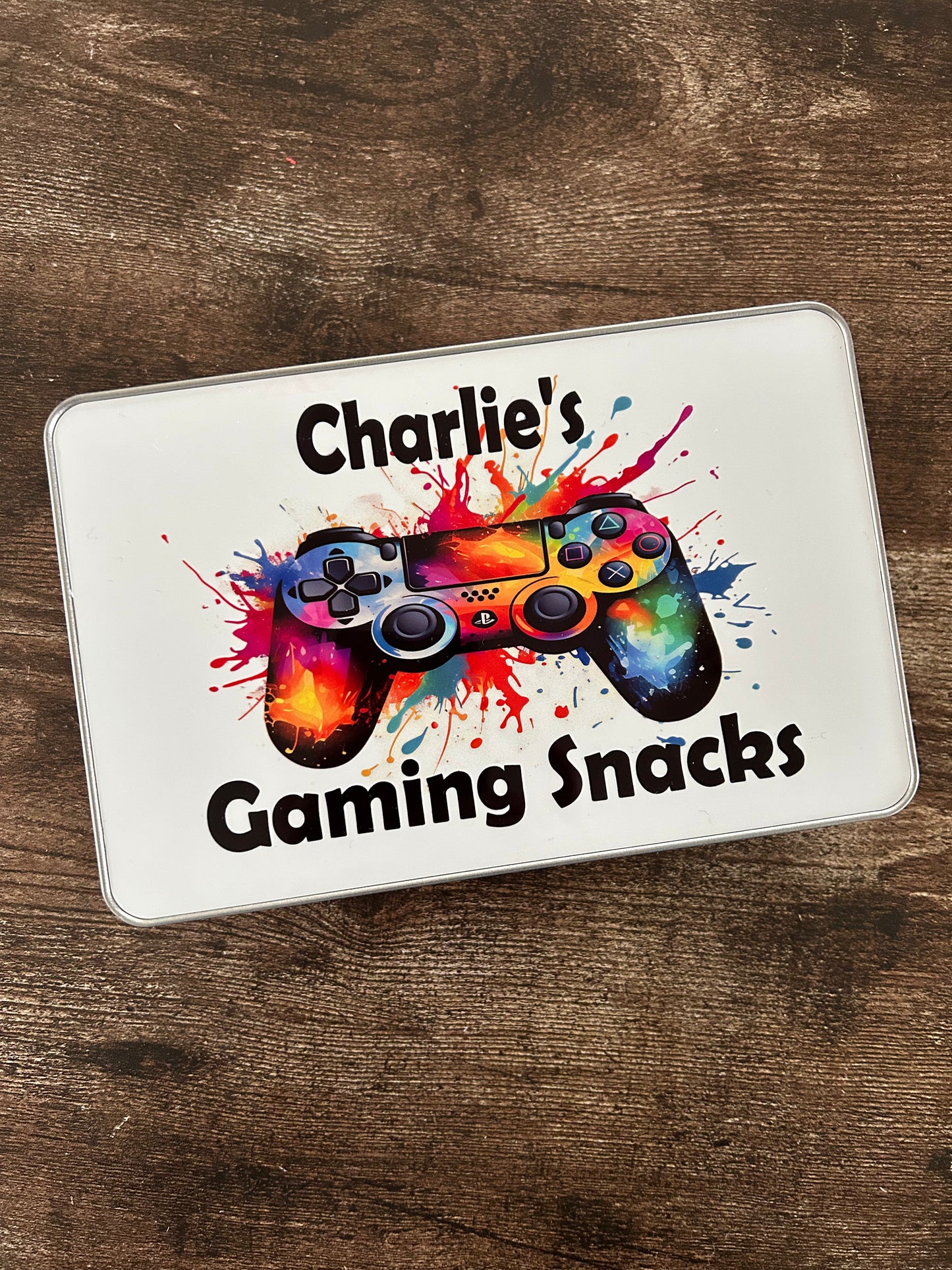 Gaming Snacks Tin, Personalised Gamers Snack Tin, Gamer Gift, Keepsake Gift, Personalised Gamer Gift
