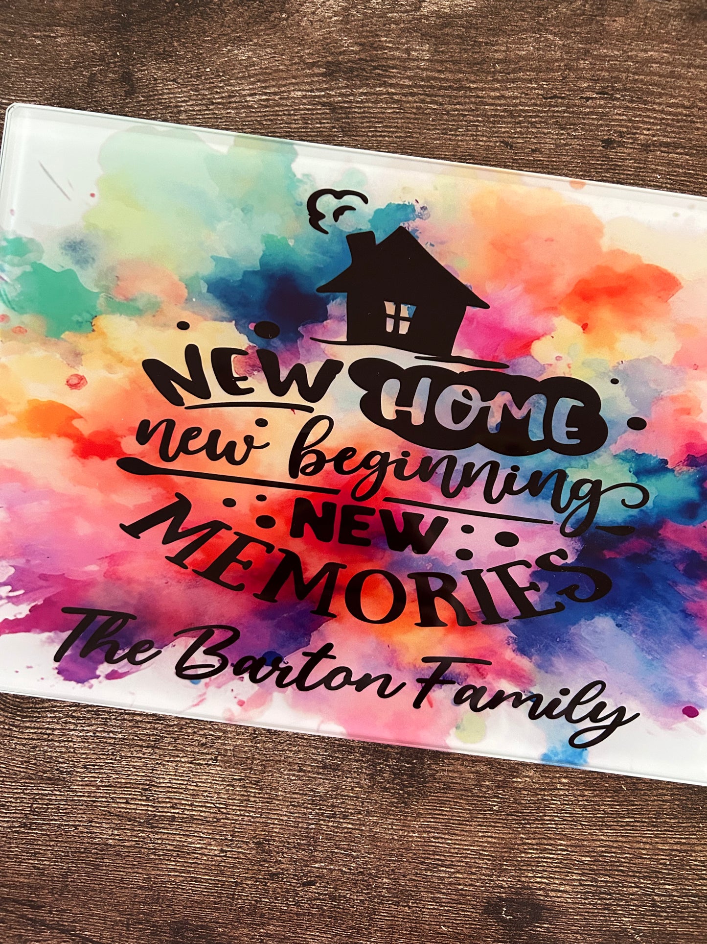New Home Gift, First Home Gift, Home Warming Gift, Personalised Chopping Board, New House Gift, New Home Glass Chopping Board, House Warming