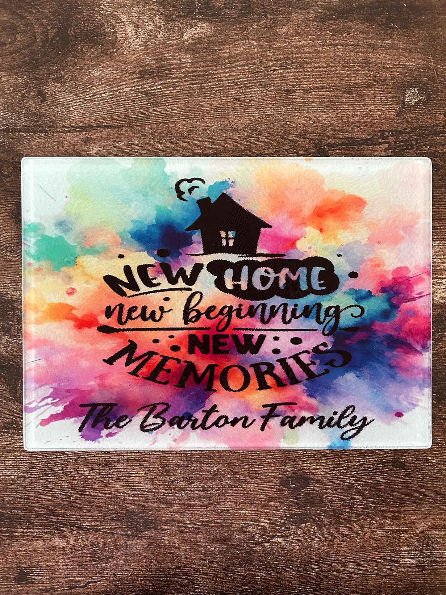 New Home Gift, First Home Gift, Home Warming Gift, Personalised Chopping Board, New House Gift, New Home Glass Chopping Board, House Warming