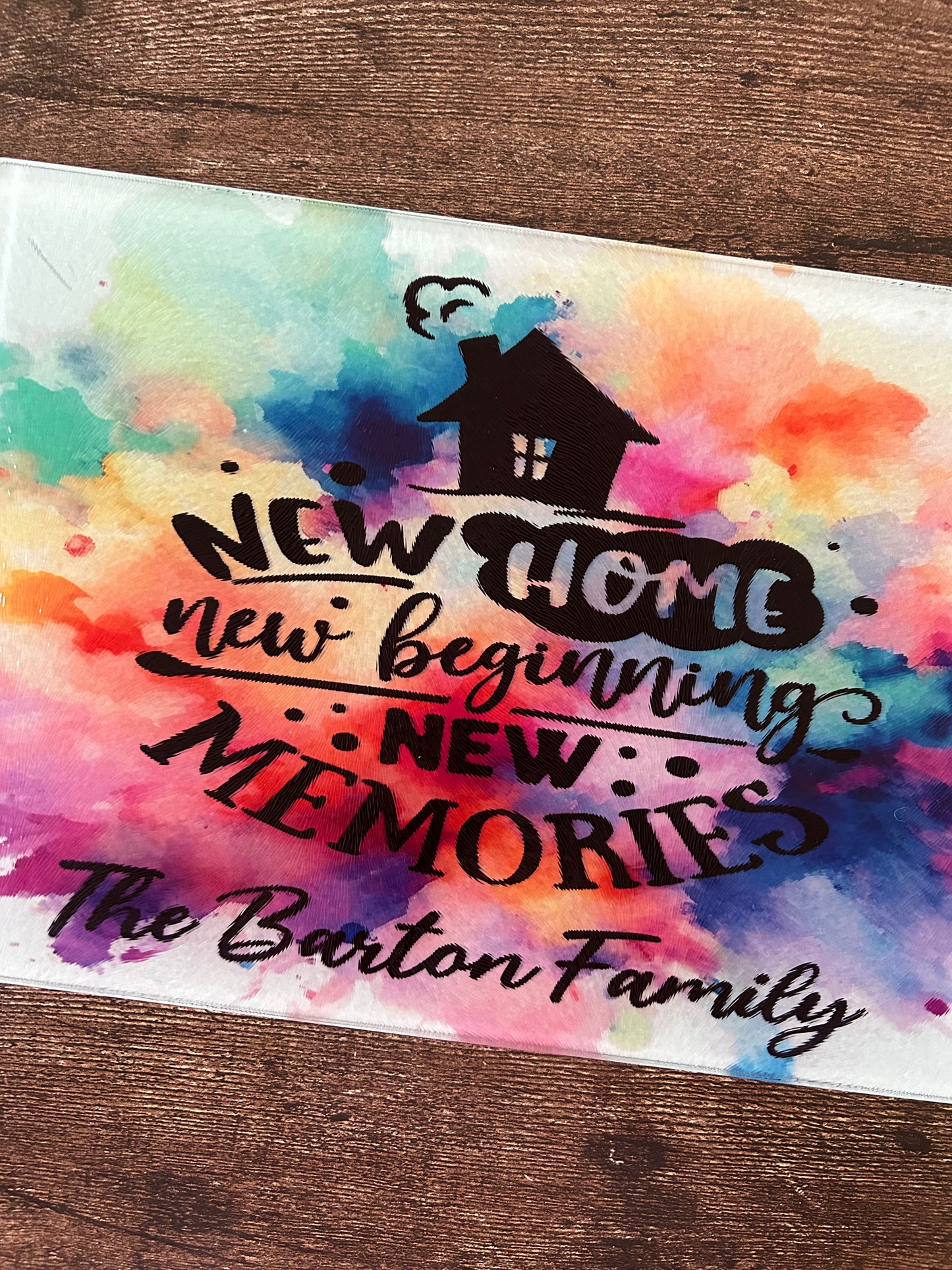 New Home Gift, First Home Gift, Home Warming Gift, Personalised Chopping Board, New House Gift, New Home Glass Chopping Board, House Warming