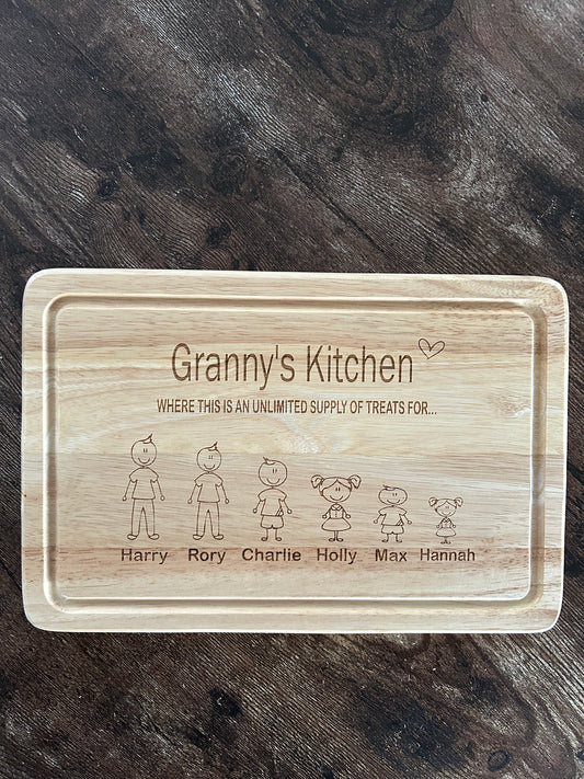 Personalised Chopping Board, Grannys Kitchen Chopping Board, Gift For Nanny, Mothers Day Gift, Personalised Nanny Gift, Nannys Kitchen Board