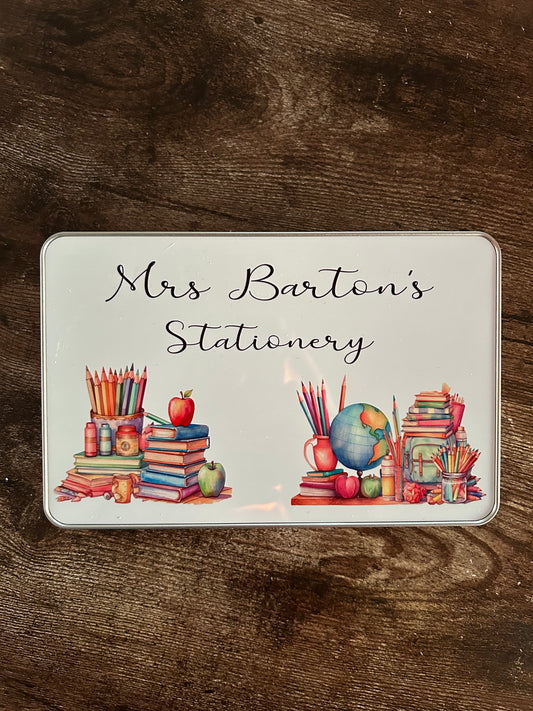 Teacher Gift, End Of Year Teacher Gift, Personalised Teacher Gift, Teacher Stationery Tin, Tin For Teacher, New Teacher Gift, New Job