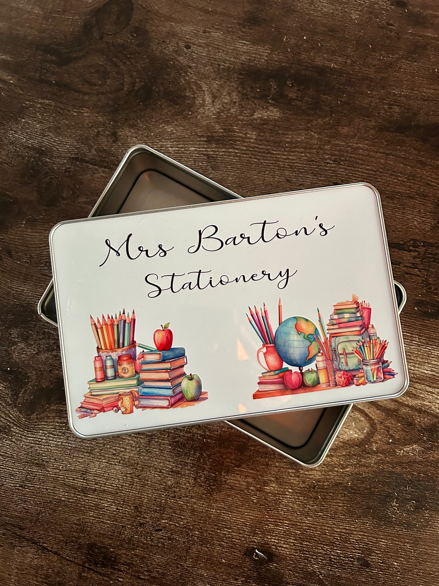 Teacher Gift, End Of Year Teacher Gift, Personalised Teacher Gift, Teacher Stationery Tin, Tin For Teacher, New Teacher Gift, New Job