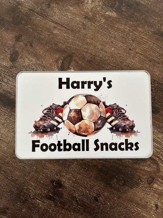 Football Gift, Kids Football Gift, Football Treats Tin, Personalised Football Gift, Personalised Kids Football Tin, Football Lover Gift