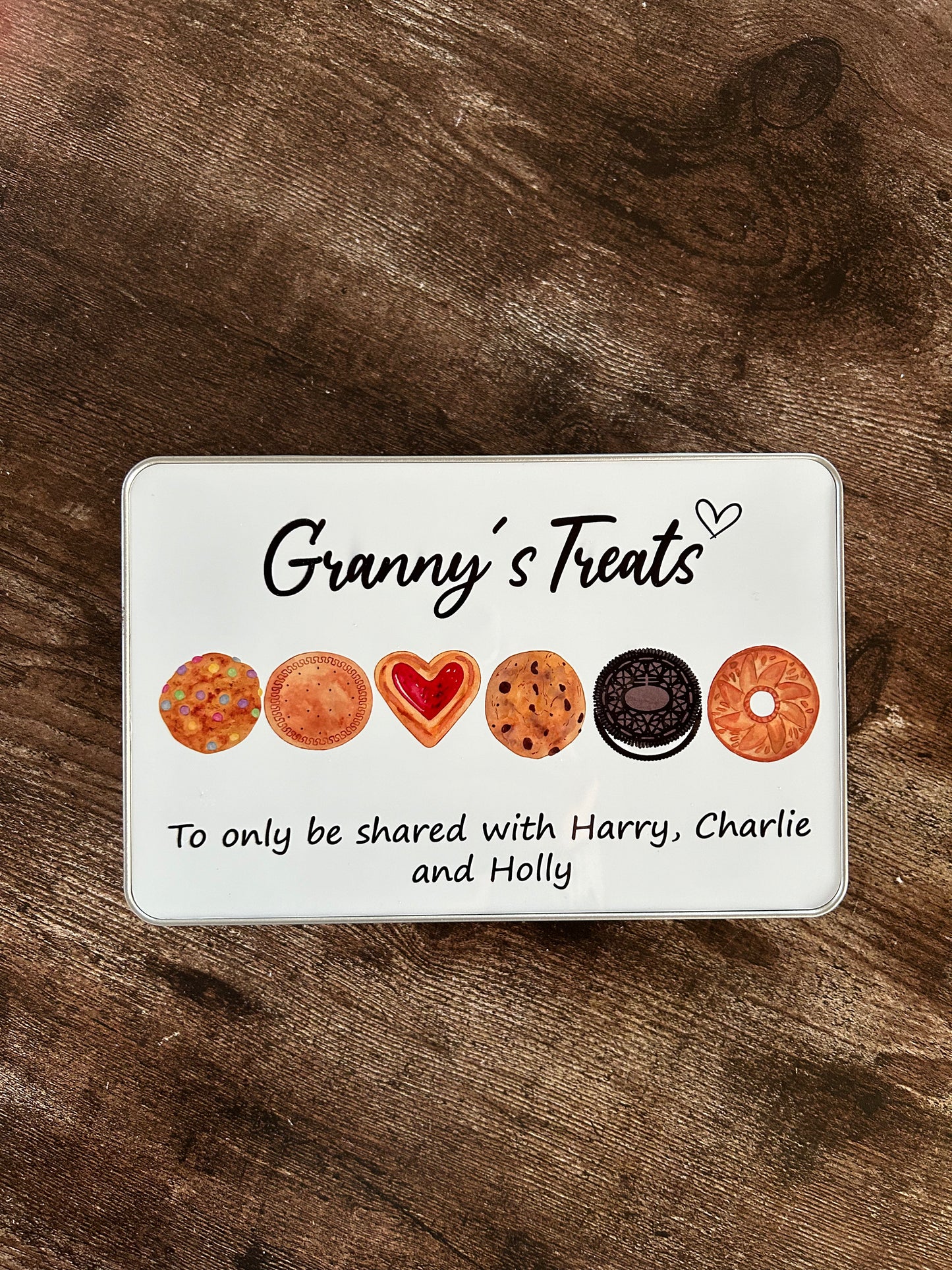 Granny's Treat Tin, Personalised Biscuit Tin, Personalised Nanny's Treats Jar, Christmas Gift For Granny, Treat Tin, Gift For Her, Mum Gift