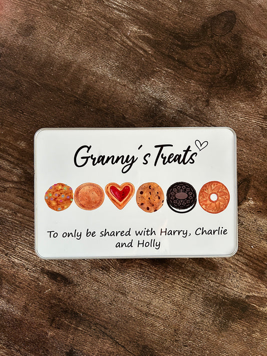 Granny's Treat Tin, Personalised Biscuit Tin, Personalised Nanny's Treats Jar, Christmas Gift For Granny, Treat Tin, Gift For Her, Mum Gift
