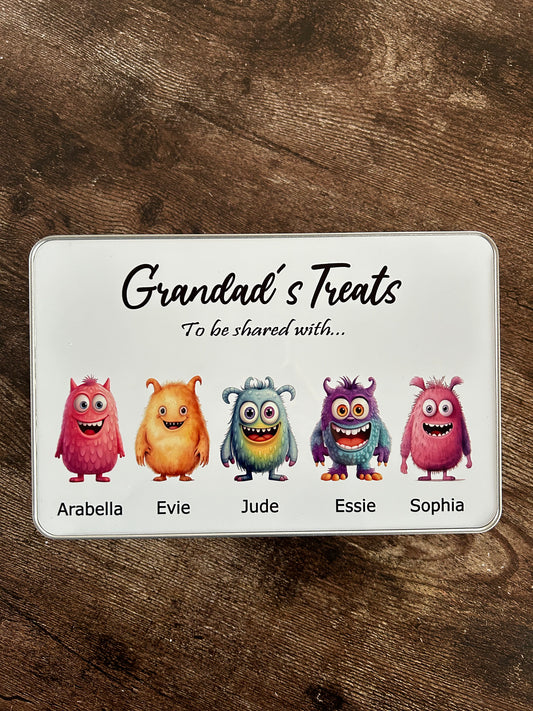 Personalised Daddy's Biscuit Tin, Daddy's Treat Tin, Biscuit Tin, Personalised Daddy's Treats Tin, Gift For Daddy, Gift For Grandad, Grandads Treats Tin