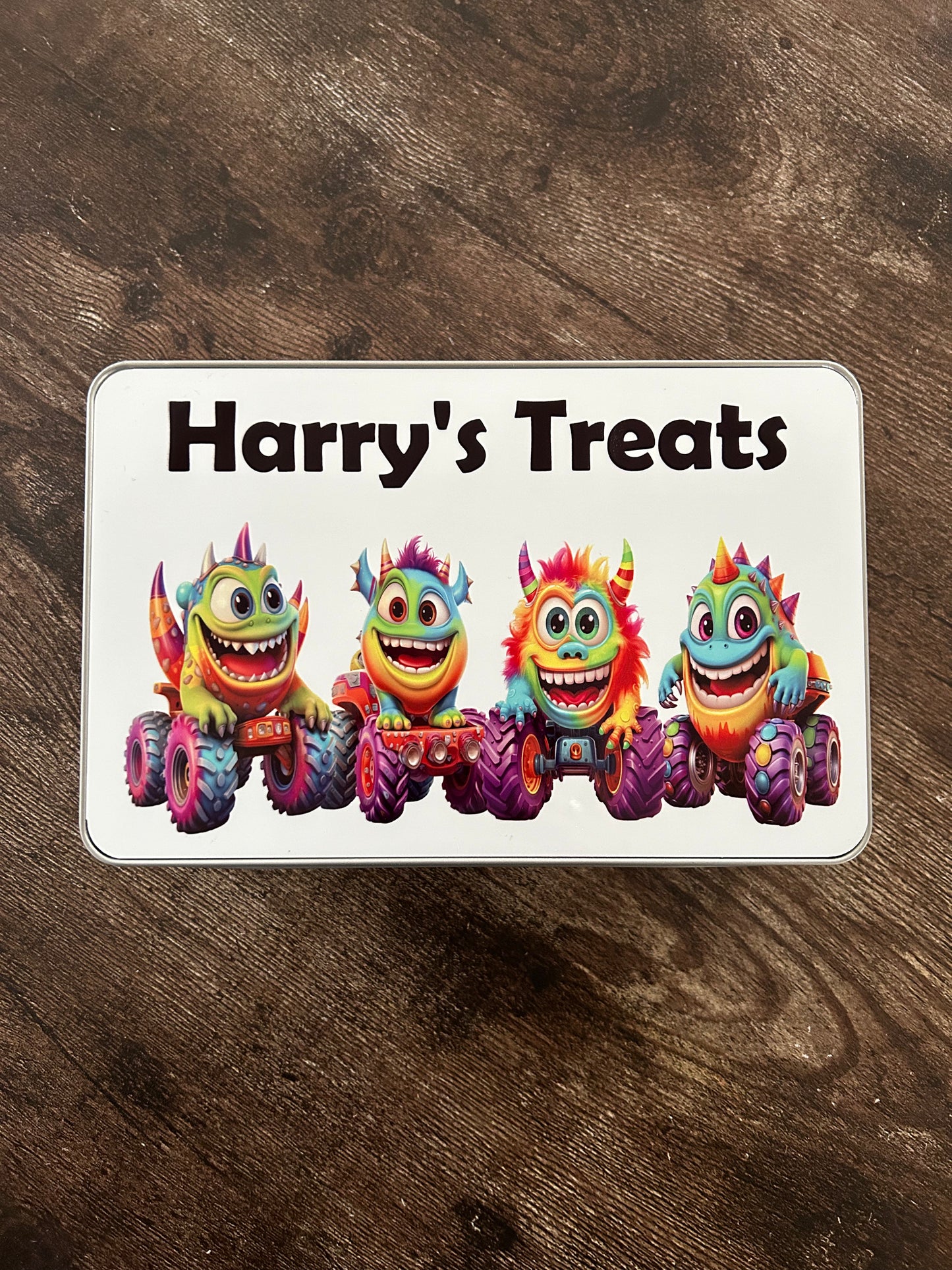 Personalised Monster Truck Treat Tin, Monster Treat Tin, Personalised Treat Tin