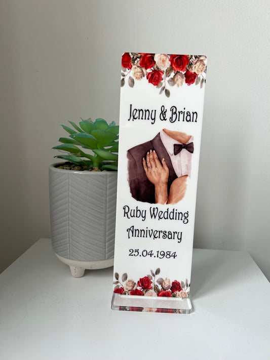 Ruby Wedding Anniversary Gift, Ruby Wedding Present, 40th Wedding Gift, 40 Years Ruby Wedding Gift, Ruby Wedding Gift, Anniversary Gift