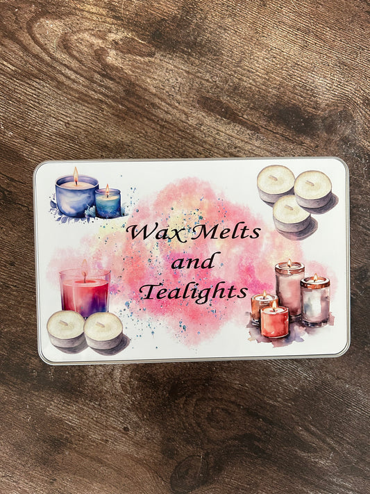 Wax Melt Box, Tealights Box, Box For Tealights, Wax Melt Storage Tin, Personalised Tin