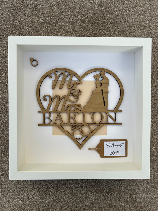 Wedding Day Frame, Wedding Day Gift, Mr and Mrs Gift, Wedding Day Present, Personalised Wedding Gift, Wood Wedding Gift, Gift For Wedding
