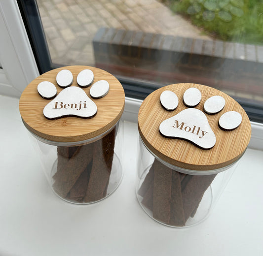 Personalised Dog Treat Jar, Personalised Cat Treat Jar, Dog Treat Jar, Glass Treat Jar, Glass Treat Jar Sealed, Jar For Dog Treats, Storage