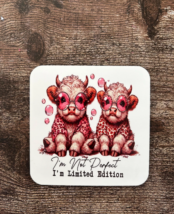 Funny Highland Cow Coasters, Highland Cow Gift, Moody Gift, Birthday Gift For Her, Highland Cow Present, Highland Cow, Highland Cow Coasters