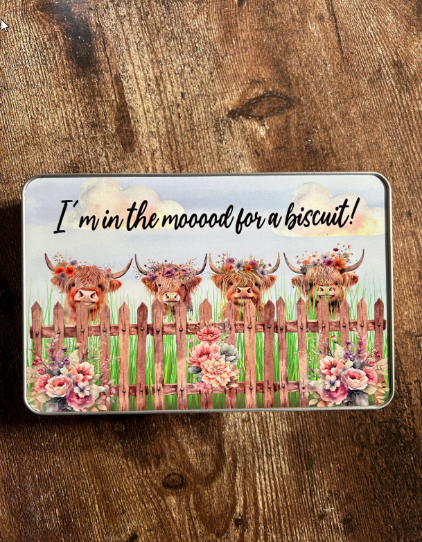 Highland Cow Biscuit Tin, Highland Cow Gift, Highland Cow Treat Tin, Highland Cow Present