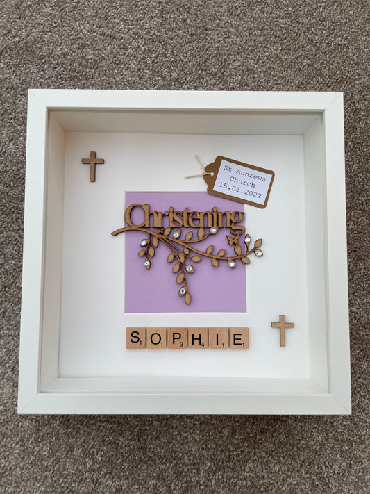 Personalised Christening Frame, Christening Gift, Gift For Christening, Christening Keepsake Gift, Christening Gift For Girl, Christening Gift For Boy,