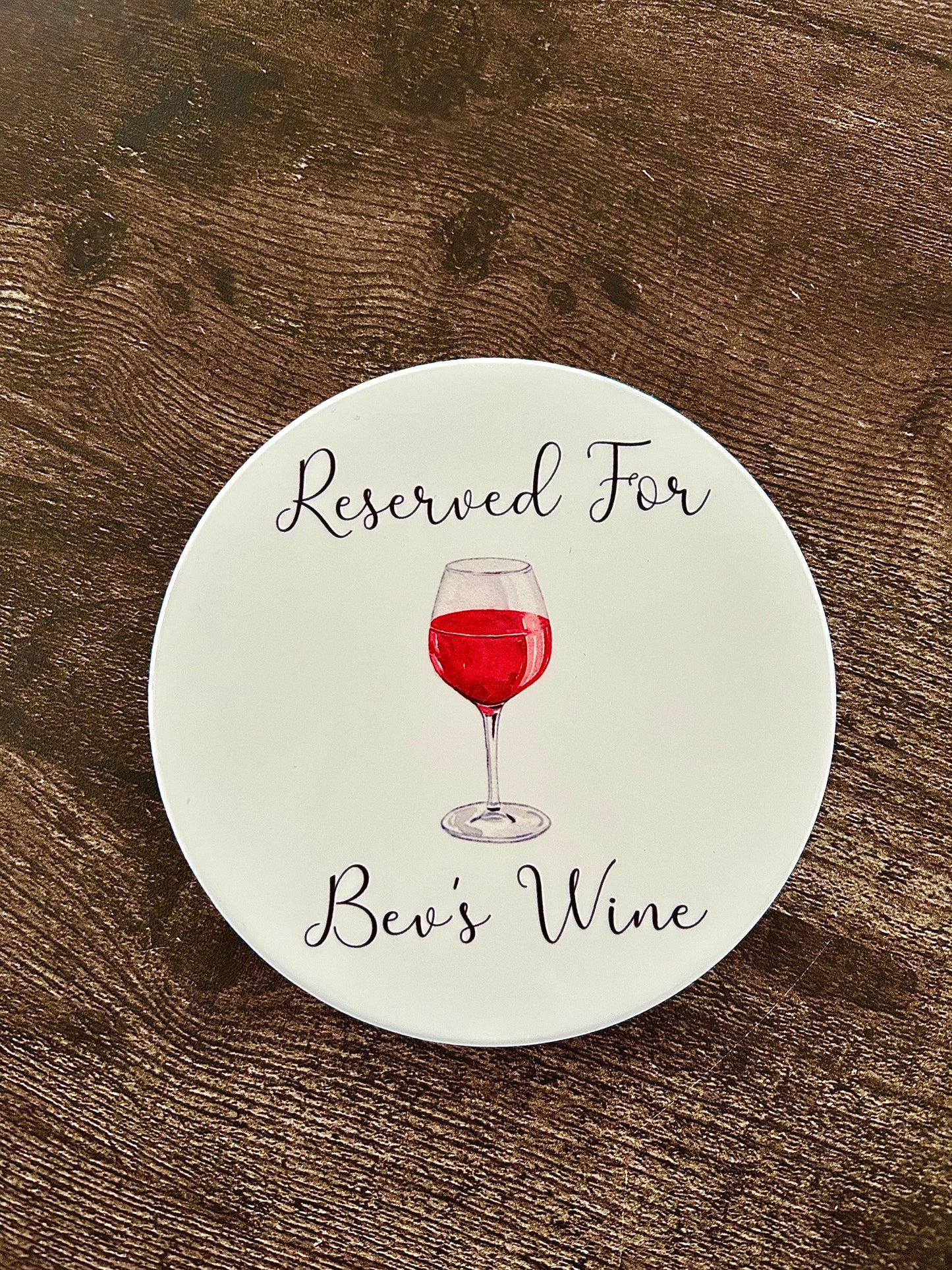 Personalised Ceramic Wine Coaster, Wine Coaster, Personalised Coaster