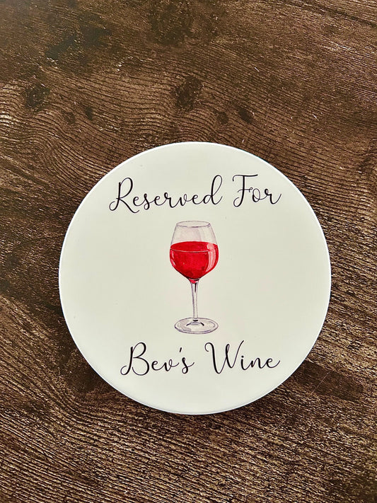 Personalised Ceramic Wine Coaster, Wine Coaster, Personalised Coaster