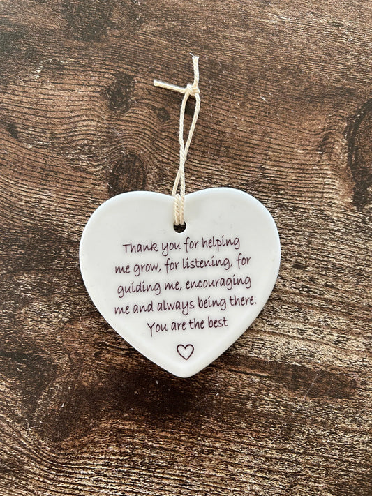 Teacher Ornament, Teacher Gift, Ceramic Heart