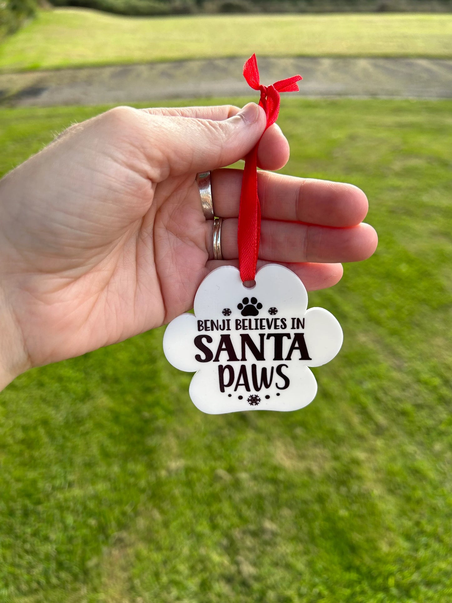 Dog Paw Tree Bauble, Dog Christmas Tree Decoration, Tree Decoration For Dog, Santa Paws Decoration