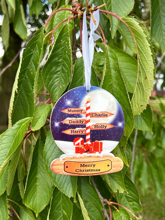 Family Snow Globe Decoration, Family Christmas Tree Decoration, Snow Globe Decoration